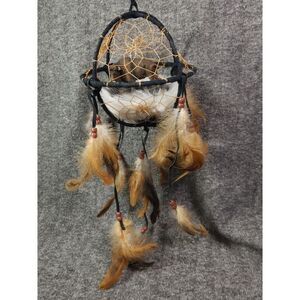 Hand Crafted Black and Brown Feather Dreamcatcher